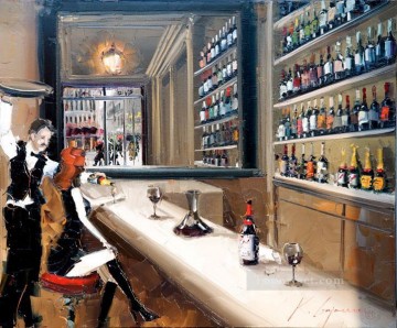 Impresionismo Painting - bar de vinos 1 Kal Gajoum por cuchillo